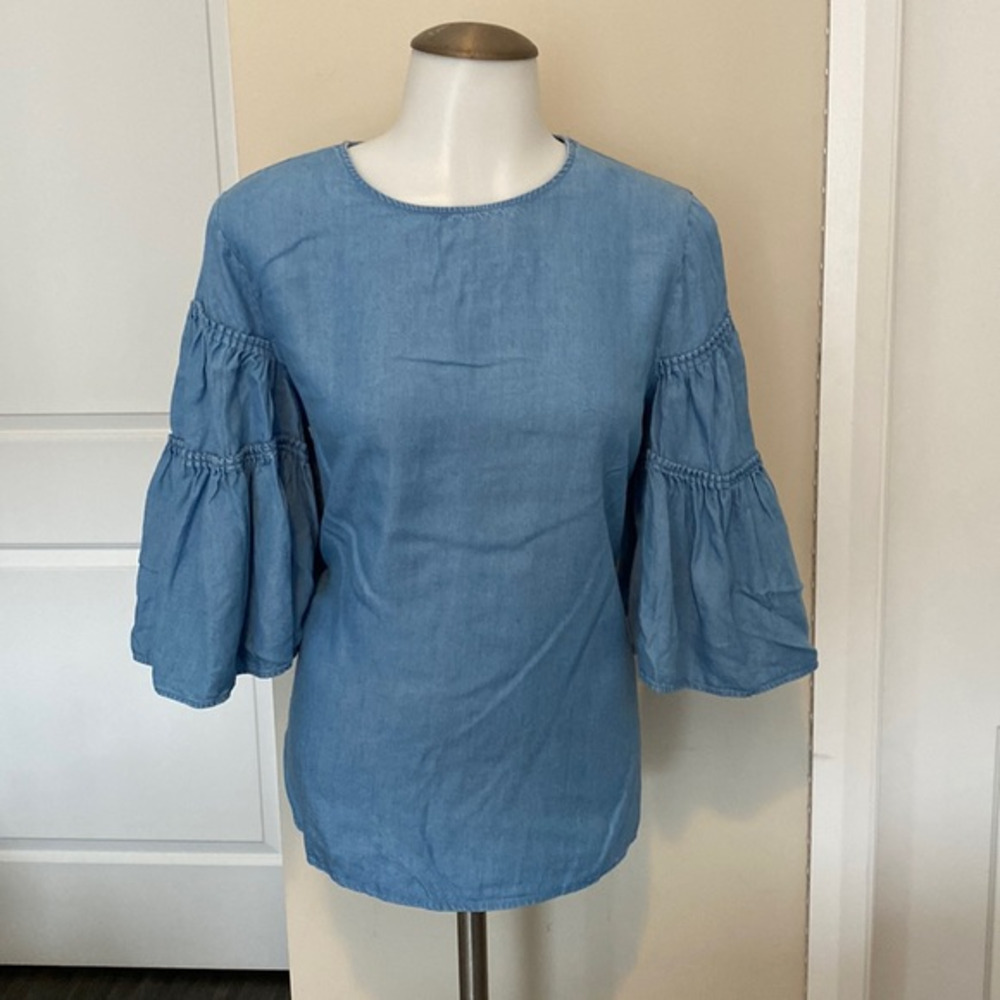 NWT! Massimo Dutti Denim Shirt w/ Detailed Sleeves